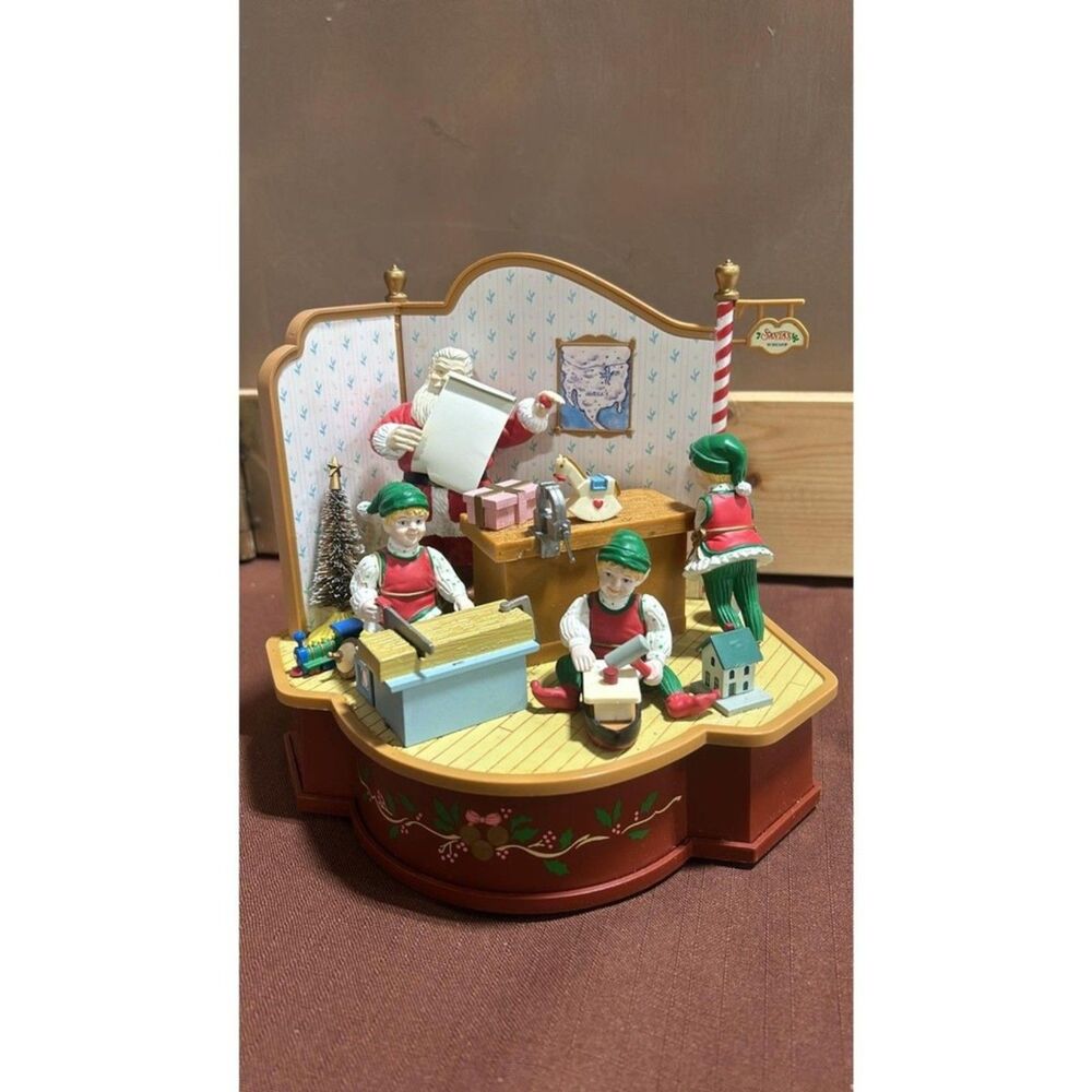 Vintage MARTRIX Animated Action Music Box Christmas Charms - Santa Toy Shop